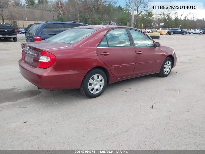 2003 Toyota Camry Le VIN: 4T1BE32K23U140151 Lot: 40804374