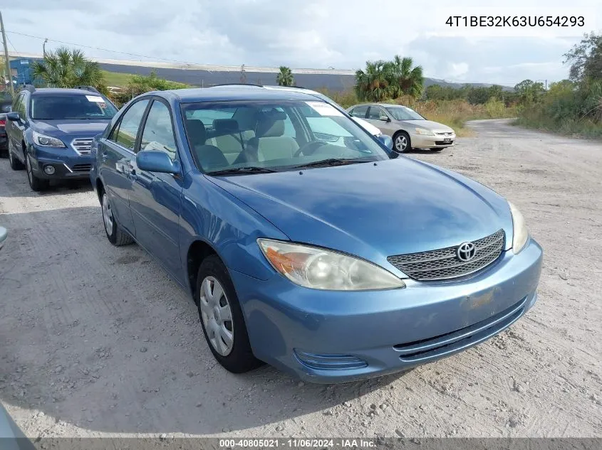 2003 Toyota Camry Le VIN: 4T1BE32K63U654293 Lot: 40805021