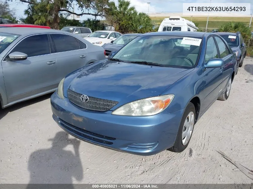 2003 Toyota Camry Le VIN: 4T1BE32K63U654293 Lot: 40805021