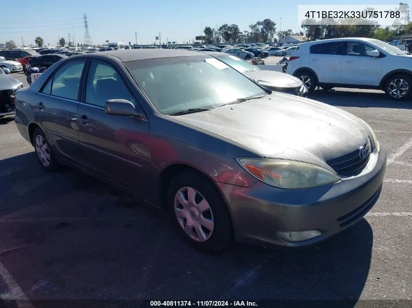 2003 Toyota Camry Xle VIN: 4T1BE32K33U751788 Lot: 40811374