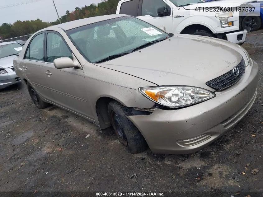 2003 Toyota Camry Le VIN: 4T1BE32K63U187537 Lot: 40813579