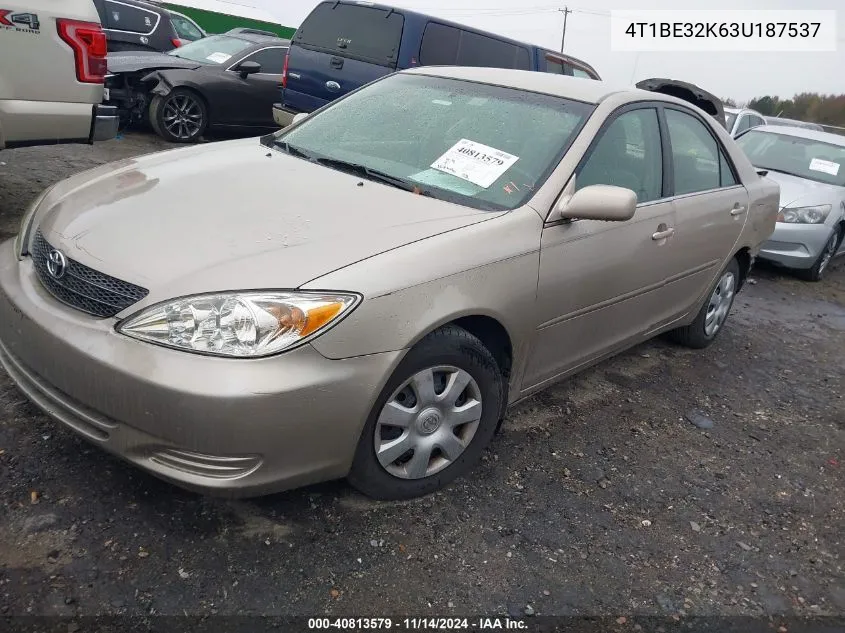 2003 Toyota Camry Le VIN: 4T1BE32K63U187537 Lot: 40813579