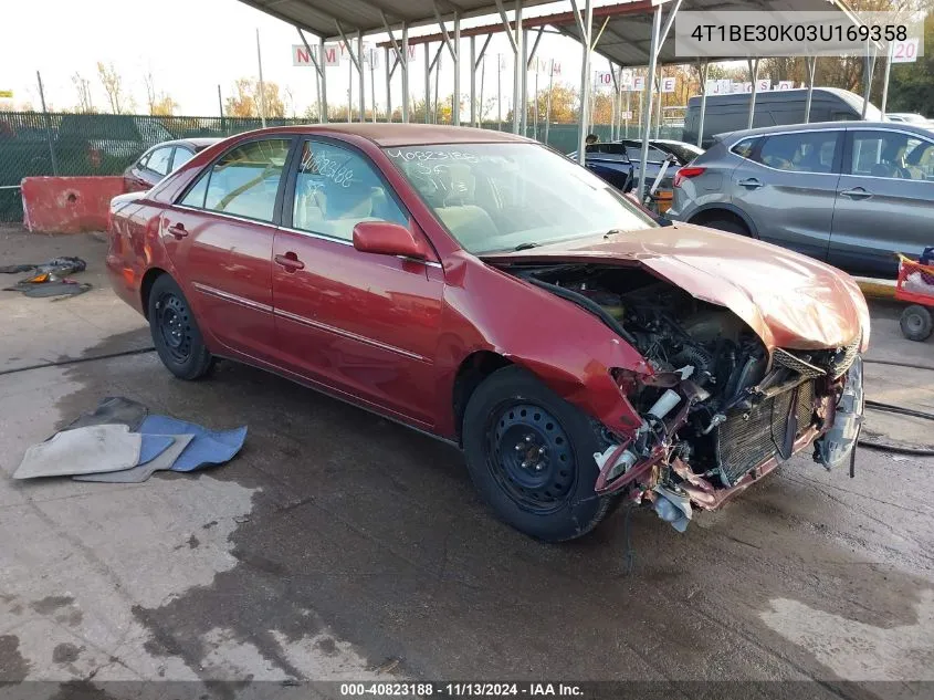 2003 Toyota Camry Xle VIN: 4T1BE30K03U169358 Lot: 40823188