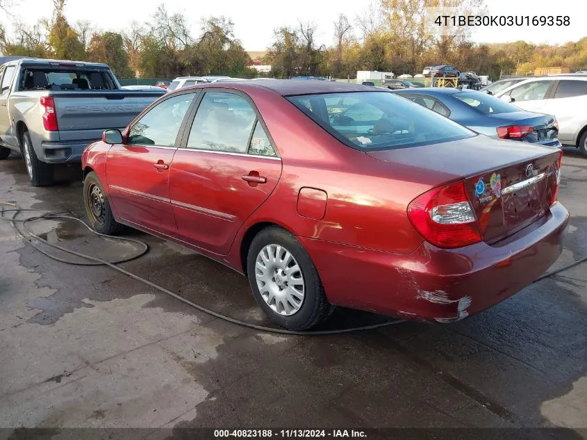 2003 Toyota Camry Xle VIN: 4T1BE30K03U169358 Lot: 40823188