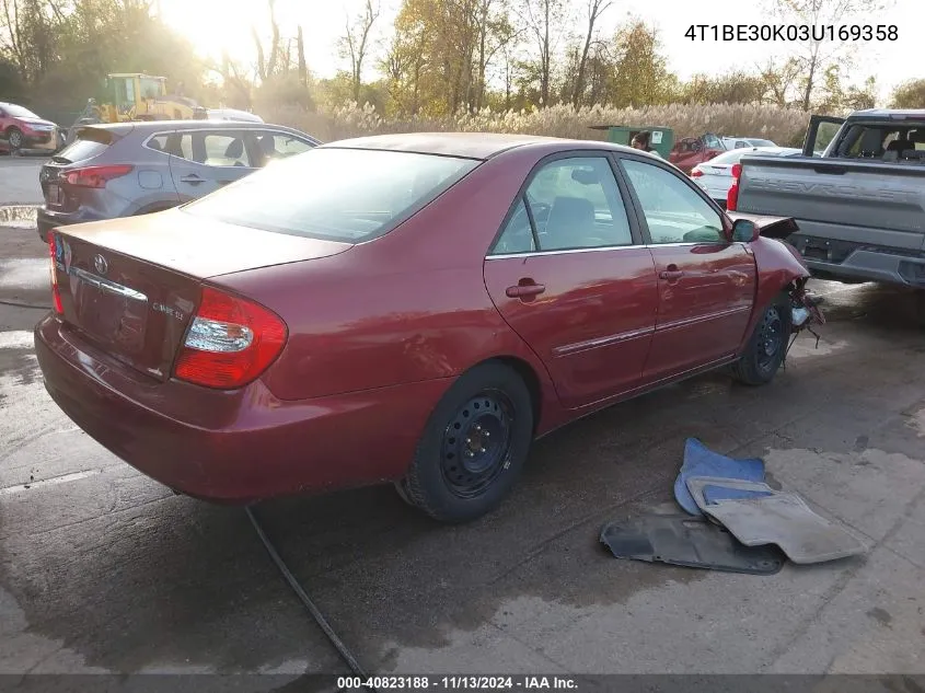 2003 Toyota Camry Xle VIN: 4T1BE30K03U169358 Lot: 40823188