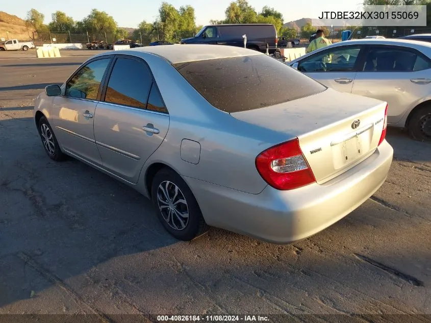 2003 Toyota Camry Le VIN: JTDBE32KX30155069 Lot: 40826184