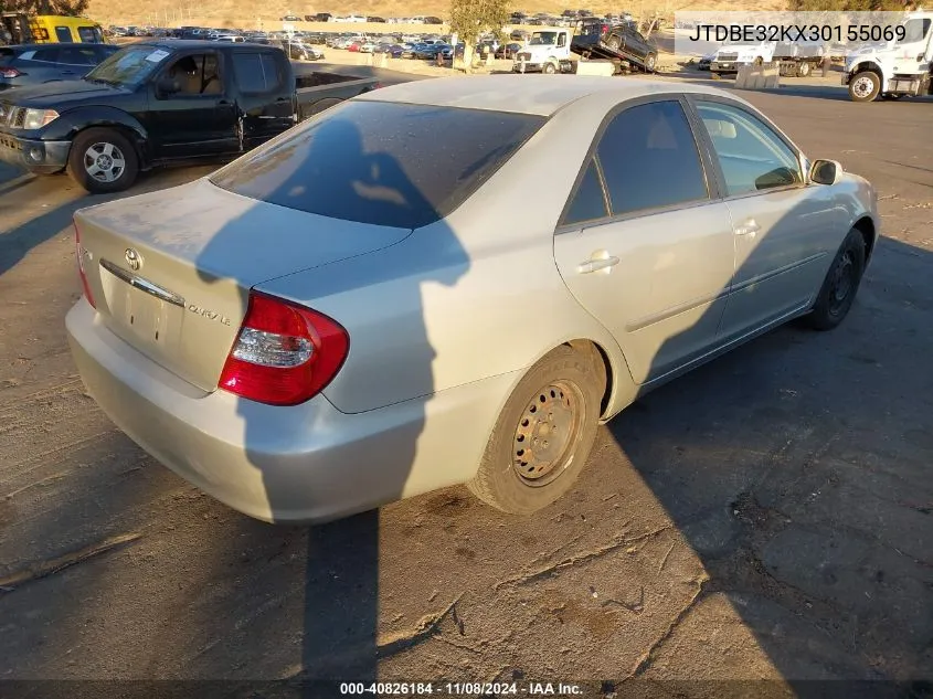 2003 Toyota Camry Le VIN: JTDBE32KX30155069 Lot: 40826184