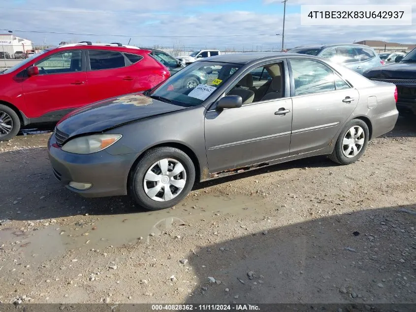 2003 Toyota Camry Xle VIN: 4T1BE32K83U642937 Lot: 40828362