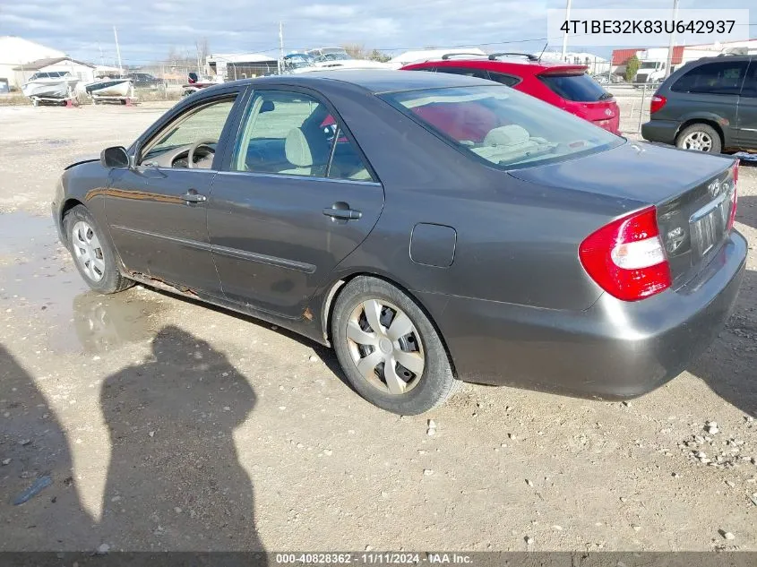 2003 Toyota Camry Xle VIN: 4T1BE32K83U642937 Lot: 40828362