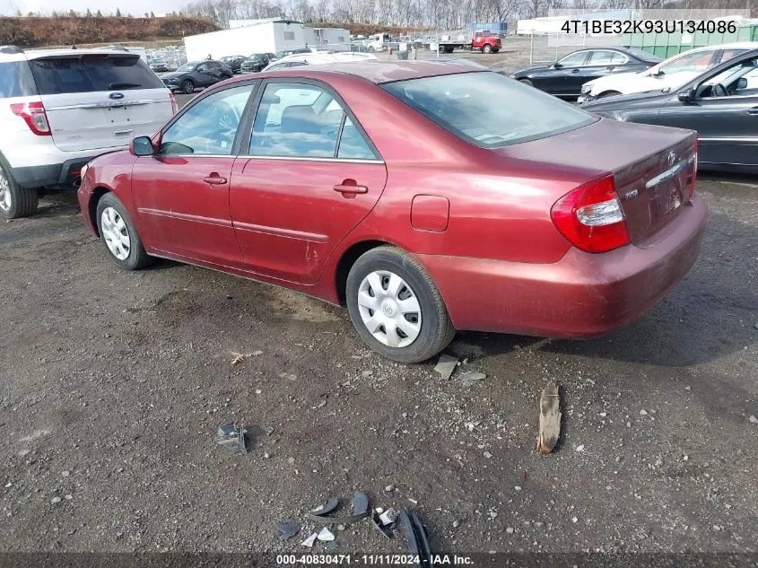 2003 Toyota Camry Le VIN: 4T1BE32K93U134086 Lot: 40830471