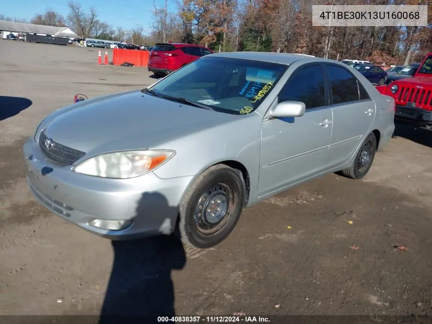 2003 Toyota Camry Xle VIN: 4T1BE30K13U160068 Lot: 40838357