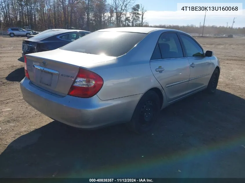 2003 Toyota Camry Xle VIN: 4T1BE30K13U160068 Lot: 40838357