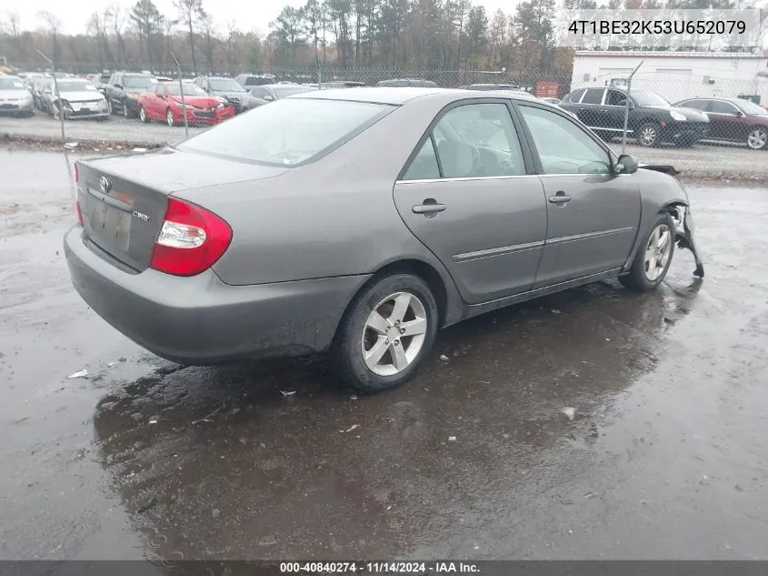 2003 Toyota Camry Xle VIN: 4T1BE32K53U652079 Lot: 40840274