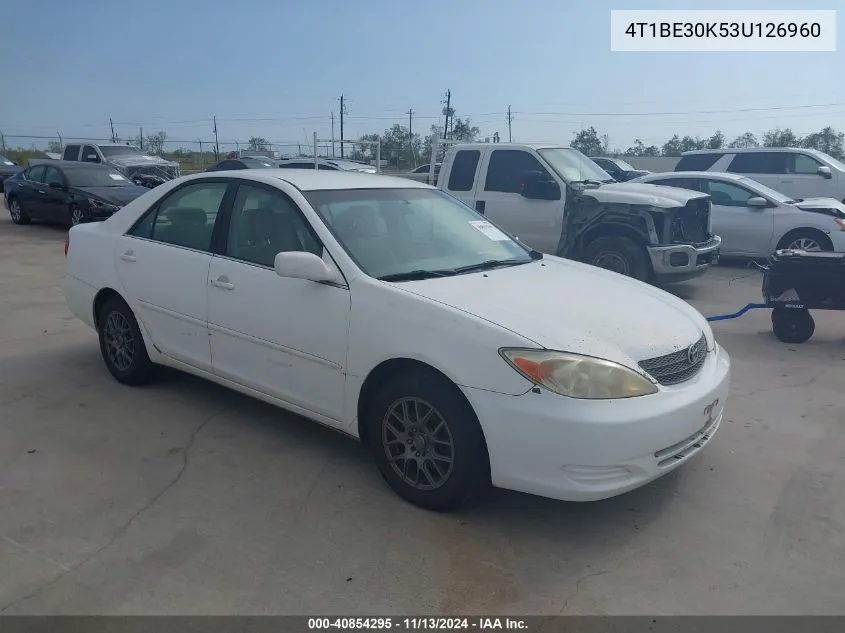 2003 Toyota Camry Le VIN: 4T1BE30K53U126960 Lot: 40854295