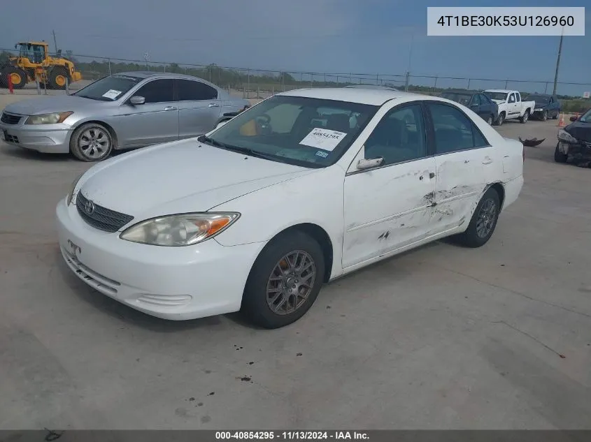 2003 Toyota Camry Le VIN: 4T1BE30K53U126960 Lot: 40854295