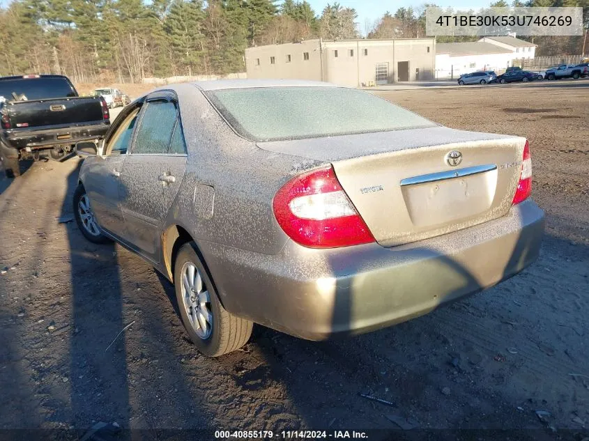 2003 Toyota Camry Xle VIN: 4T1BE30K53U746269 Lot: 40855179