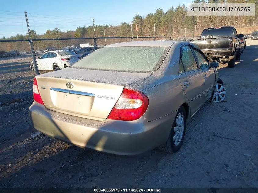 2003 Toyota Camry Xle VIN: 4T1BE30K53U746269 Lot: 40855179