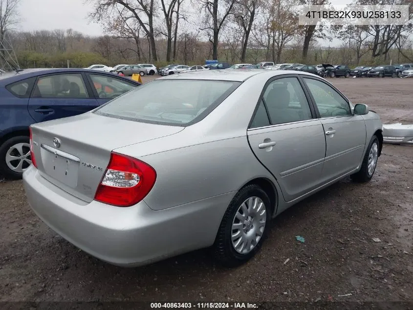 2003 Toyota Camry Xle VIN: 4T1BE32K93U258133 Lot: 40863403