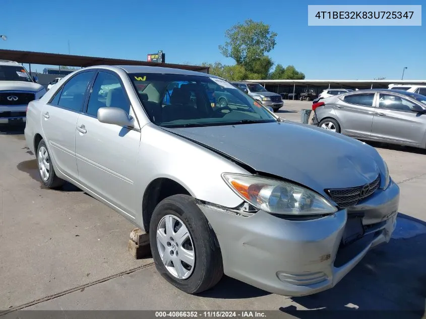 2003 Toyota Camry Le VIN: 4T1BE32K83U725347 Lot: 40866352