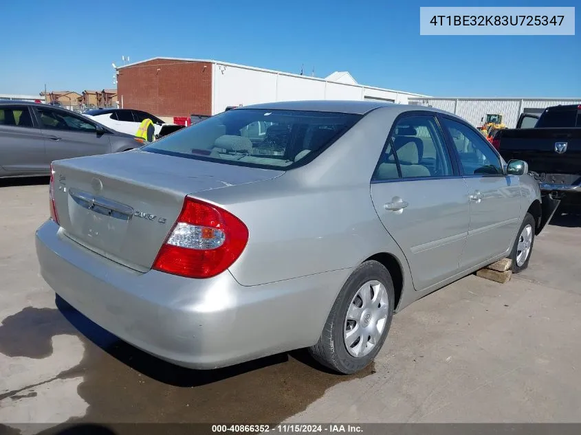 2003 Toyota Camry Le VIN: 4T1BE32K83U725347 Lot: 40866352