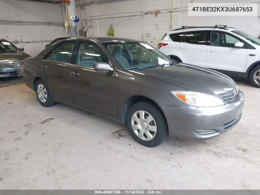 2003 Toyota Camry Le VIN: 4T1BE32KX3U687653 Lot: 40867356