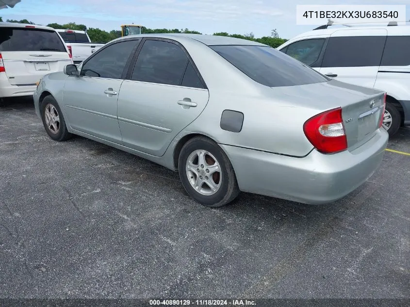 2003 Toyota Camry Le VIN: 4T1BE32KX3U683540 Lot: 40890129