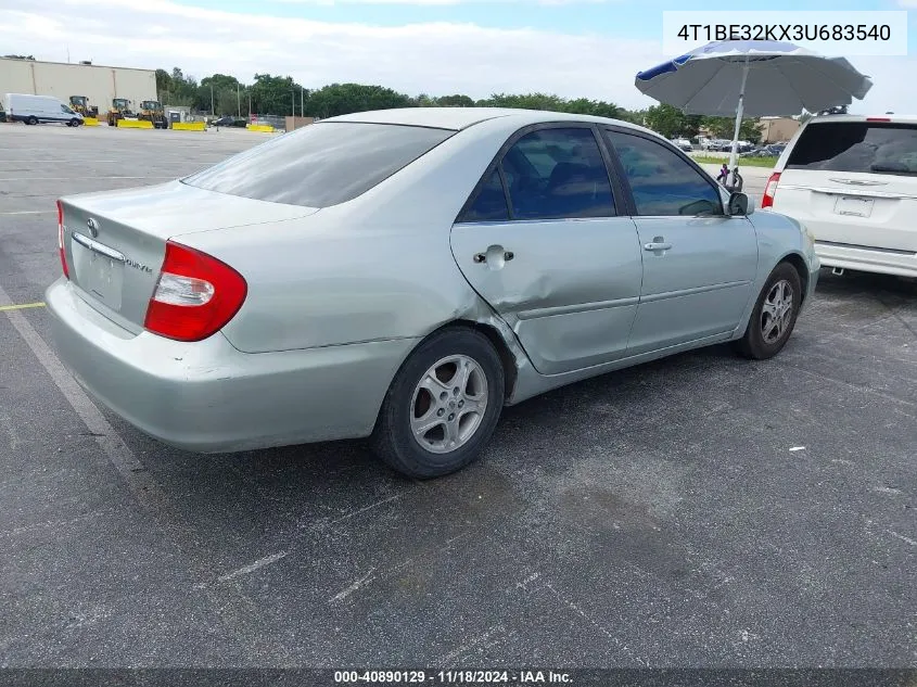 2003 Toyota Camry Le VIN: 4T1BE32KX3U683540 Lot: 40890129