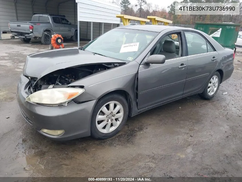 2003 Toyota Camry Xle VIN: 4T1BE30K73U736990 Lot: 40899193