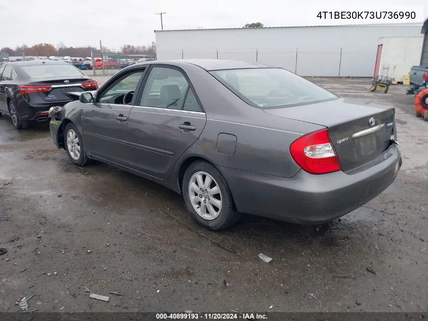 2003 Toyota Camry Xle VIN: 4T1BE30K73U736990 Lot: 40899193