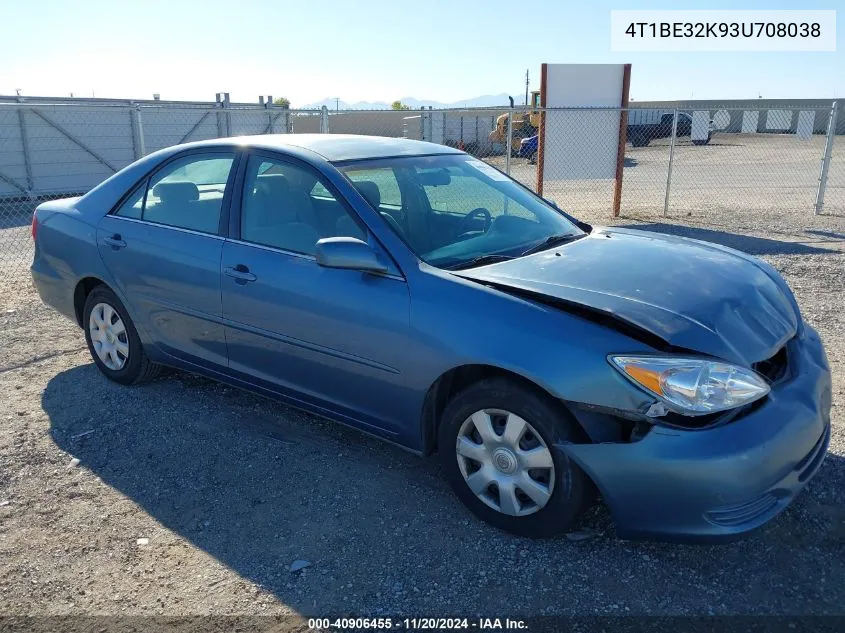 2003 Toyota Camry Le VIN: 4T1BE32K93U708038 Lot: 40906455