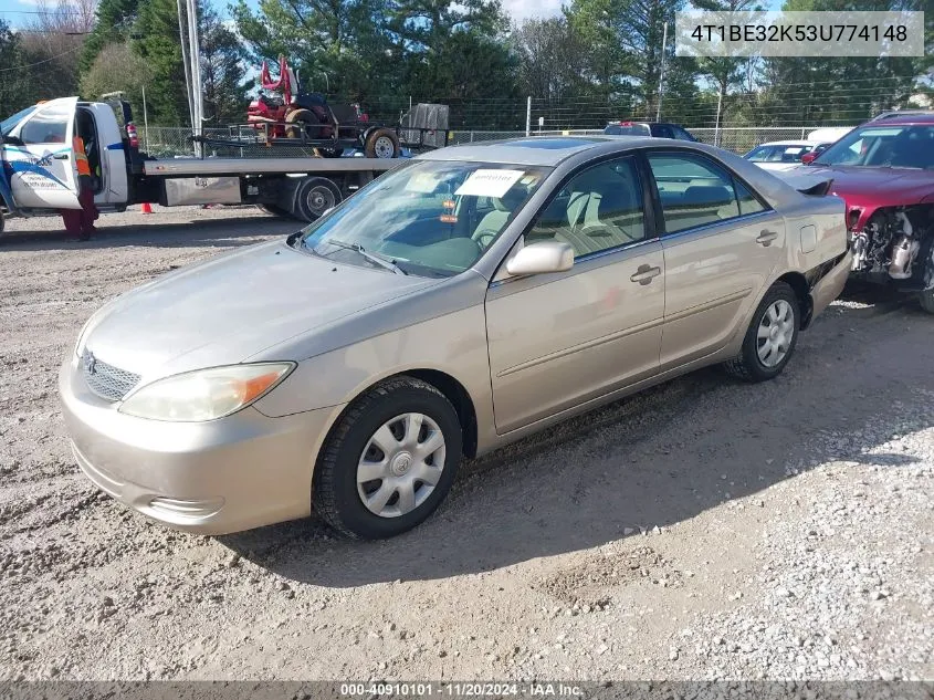 2003 Toyota Camry Le VIN: 4T1BE32K53U774148 Lot: 40910101