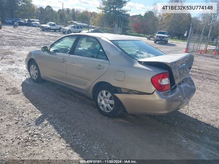 2003 Toyota Camry Le VIN: 4T1BE32K53U774148 Lot: 40910101