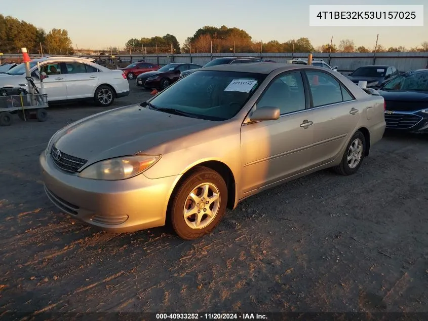 2003 Toyota Camry Le VIN: 4T1BE32K53U157025 Lot: 40933252