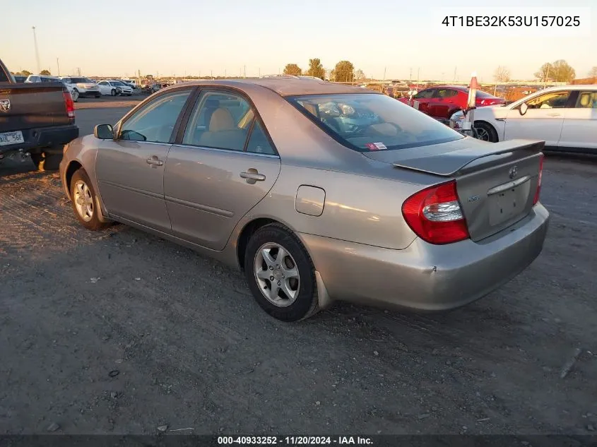 2003 Toyota Camry Le VIN: 4T1BE32K53U157025 Lot: 40933252