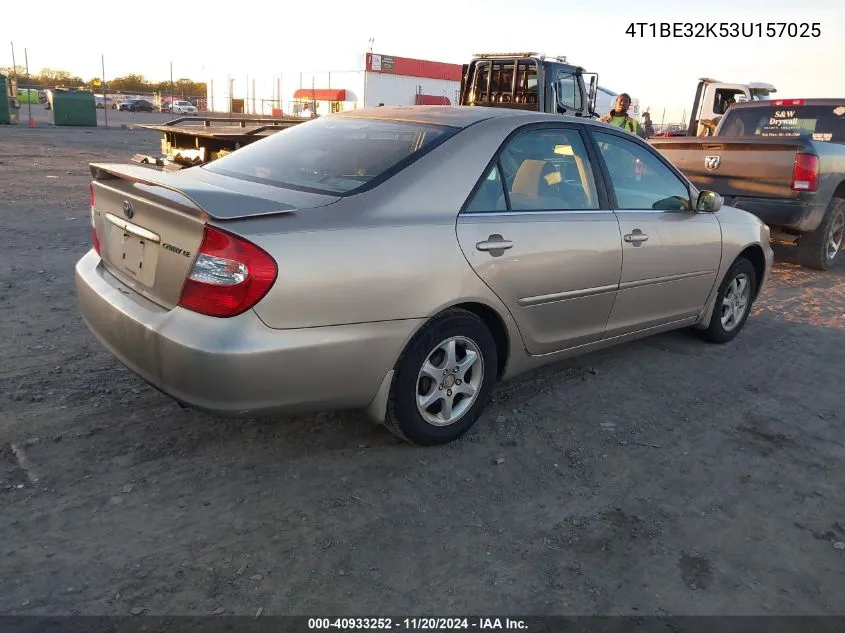 2003 Toyota Camry Le VIN: 4T1BE32K53U157025 Lot: 40933252