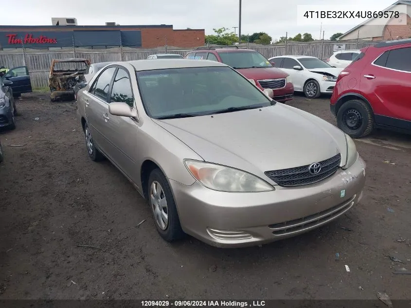 4T1BE32KX4U869578 2004 Toyota Camry Le/Se/Xle