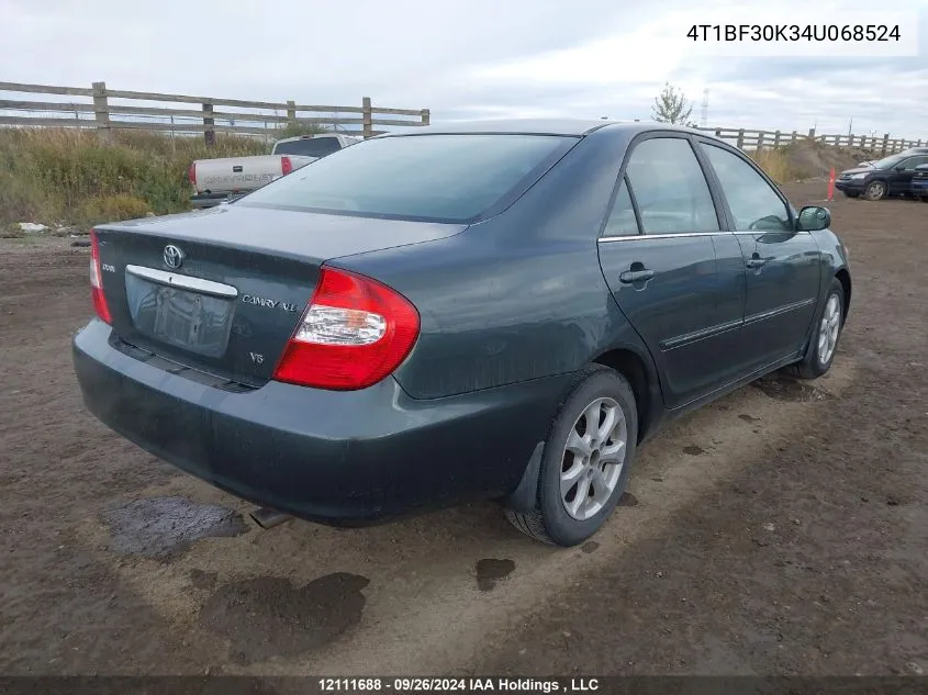 2004 Toyota Camry Le/Xle/Se VIN: 4T1BF30K34U068524 Lot: 12111688