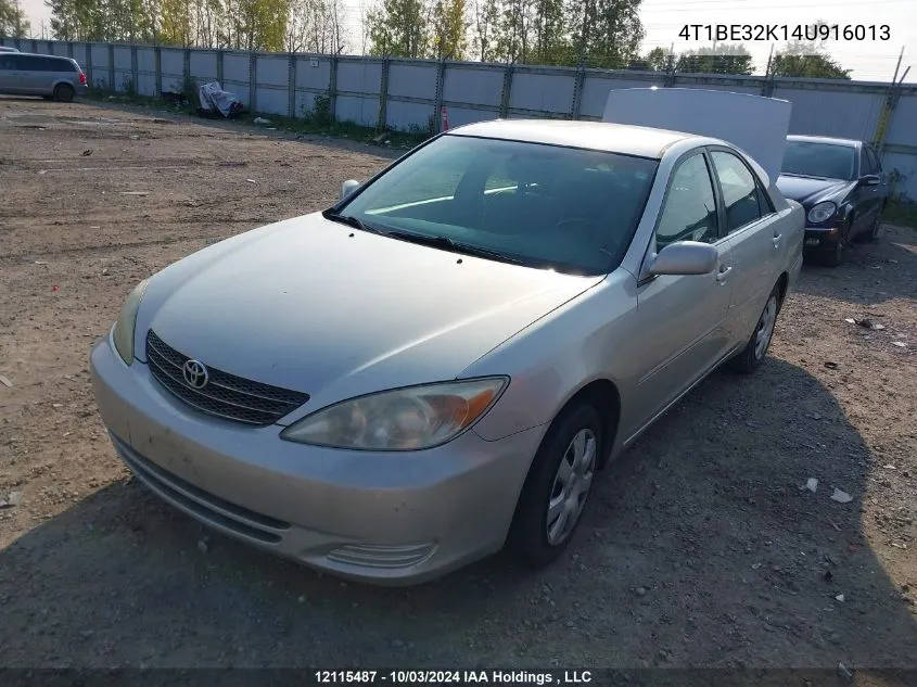 2004 Toyota Camry Le/Xle/Se VIN: 4T1BE32K14U916013 Lot: 12115487