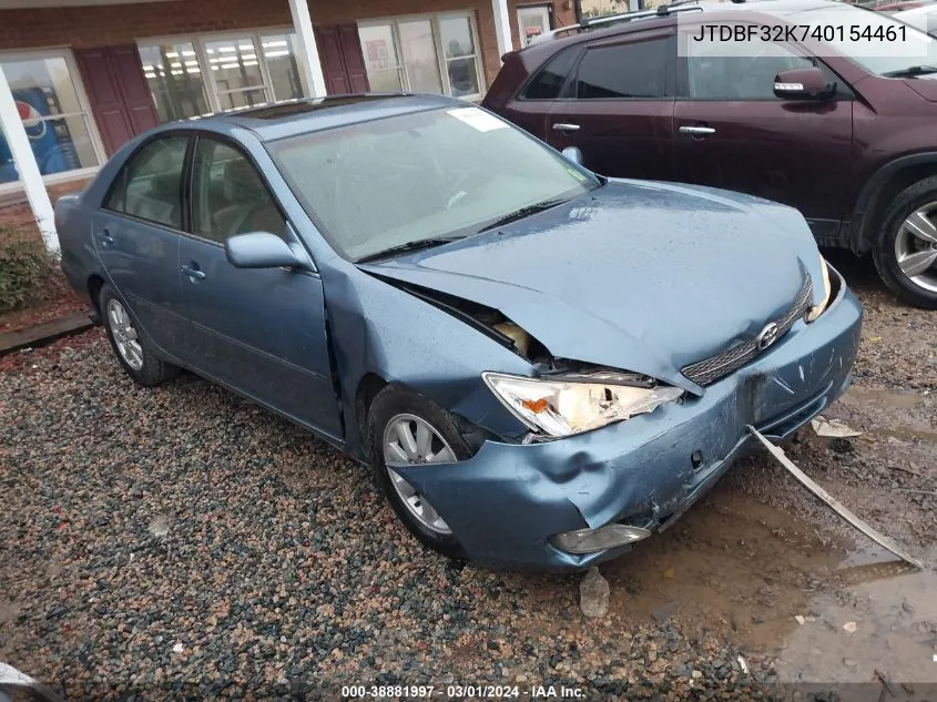 2004 Toyota Camry Xle V6 VIN: JTDBF32K740154461 Lot: 38881997