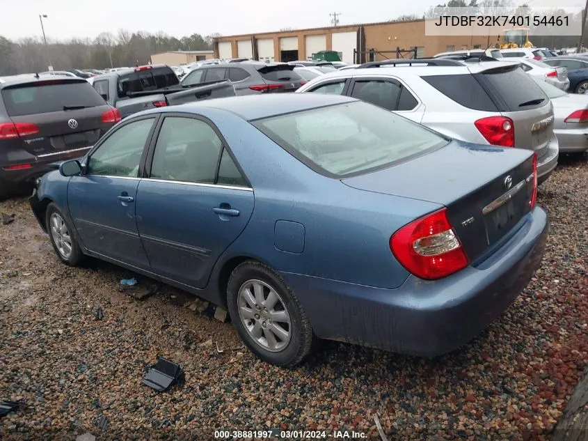 2004 Toyota Camry Xle V6 VIN: JTDBF32K740154461 Lot: 38881997