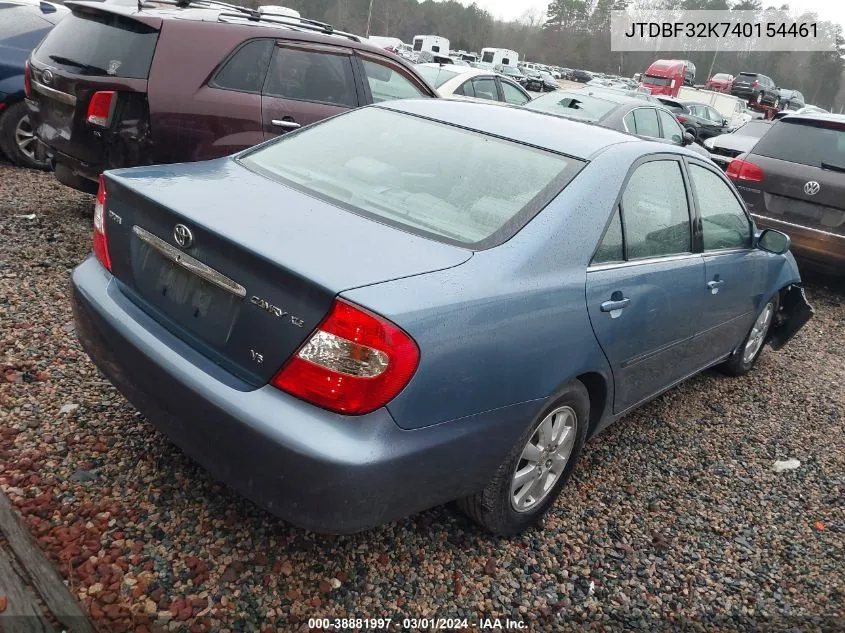 2004 Toyota Camry Xle V6 VIN: JTDBF32K740154461 Lot: 38881997