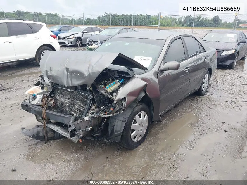 2004 Toyota Camry Le VIN: 4T1BE32K54U886689 Lot: 39388952