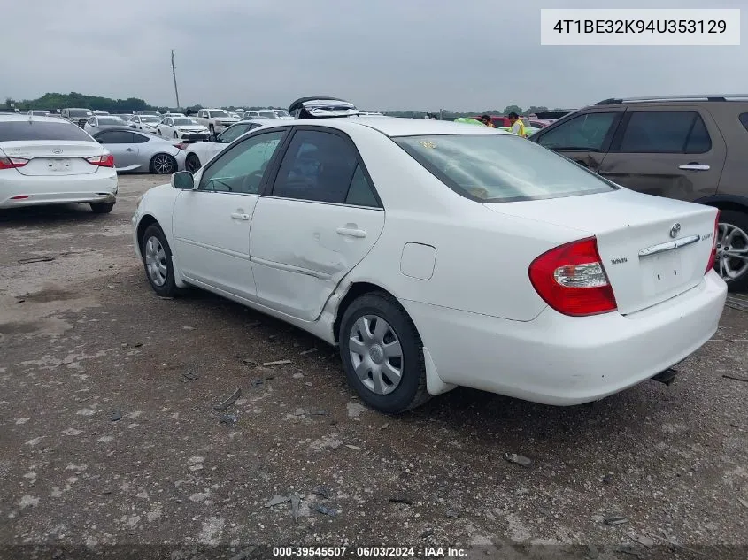 2004 Toyota Camry Le VIN: 4T1BE32K94U353129 Lot: 39545507