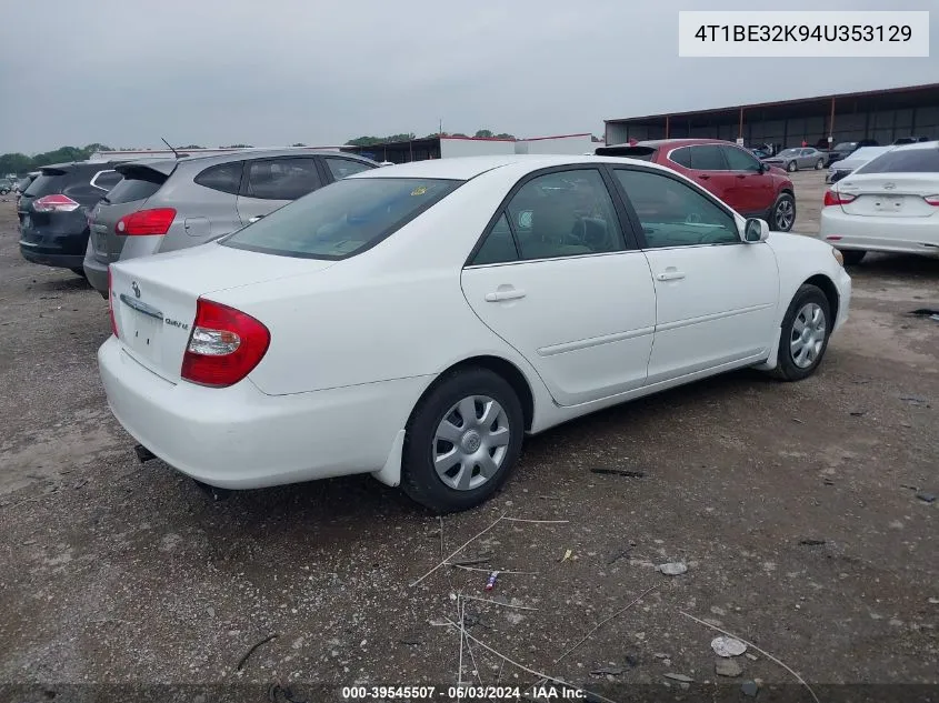 2004 Toyota Camry Le VIN: 4T1BE32K94U353129 Lot: 39545507