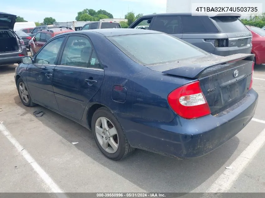 2004 Toyota Camry Se V6 VIN: 4T1BA32K74U503735 Lot: 39550996