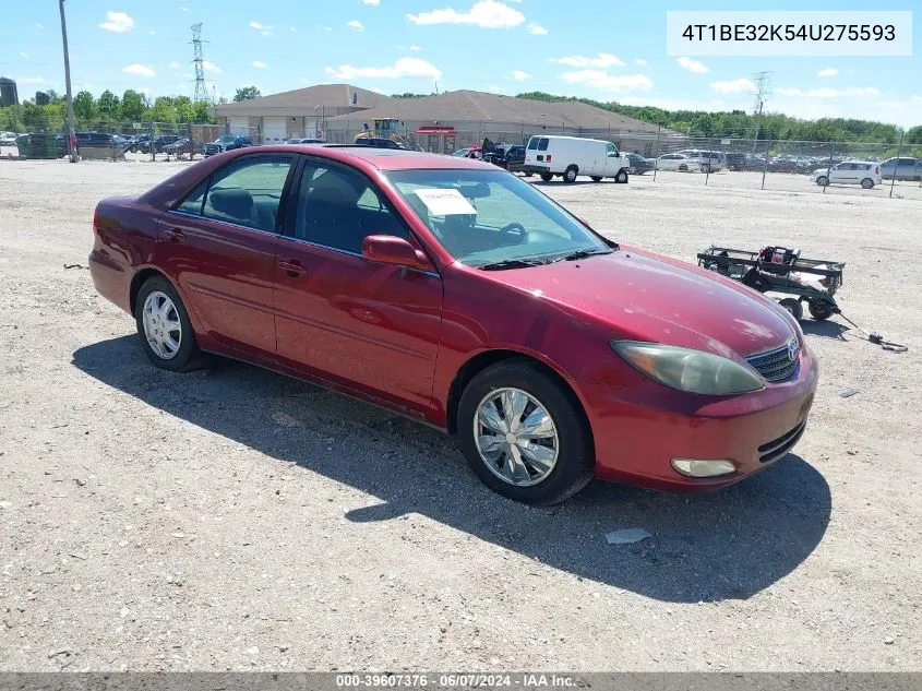 2004 Toyota Camry Se VIN: 4T1BE32K54U275593 Lot: 39607376