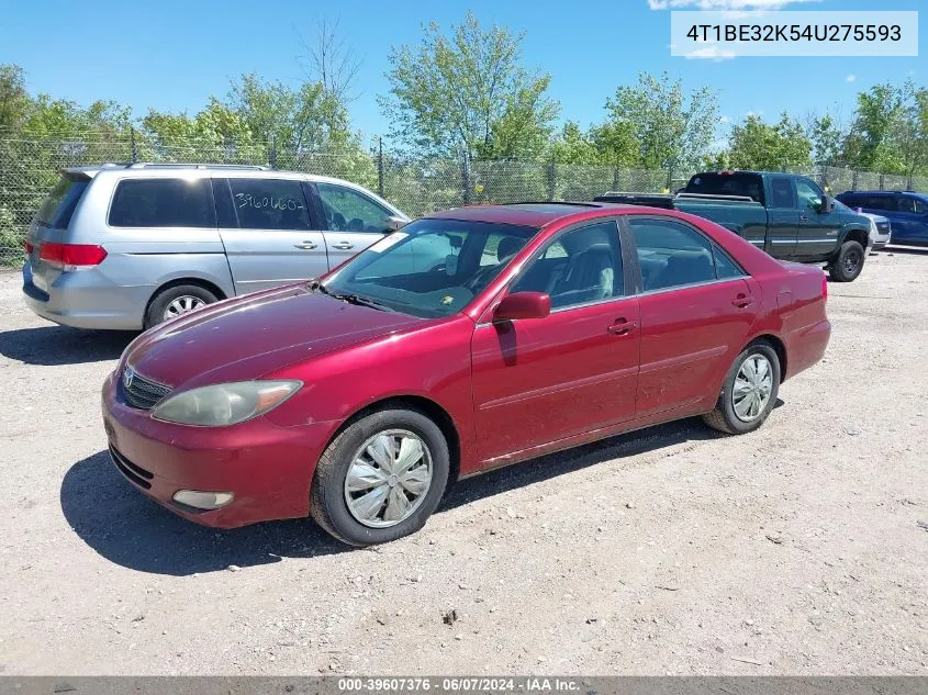 2004 Toyota Camry Se VIN: 4T1BE32K54U275593 Lot: 39607376