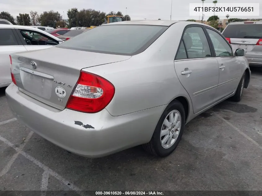 4T1BF32K14U576651 2004 Toyota Camry Xle V6