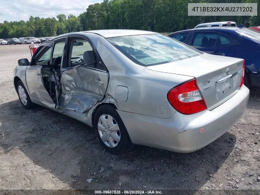 2004 Toyota Camry Le VIN: 4T1BE32KX4U271202 Lot: 39687828