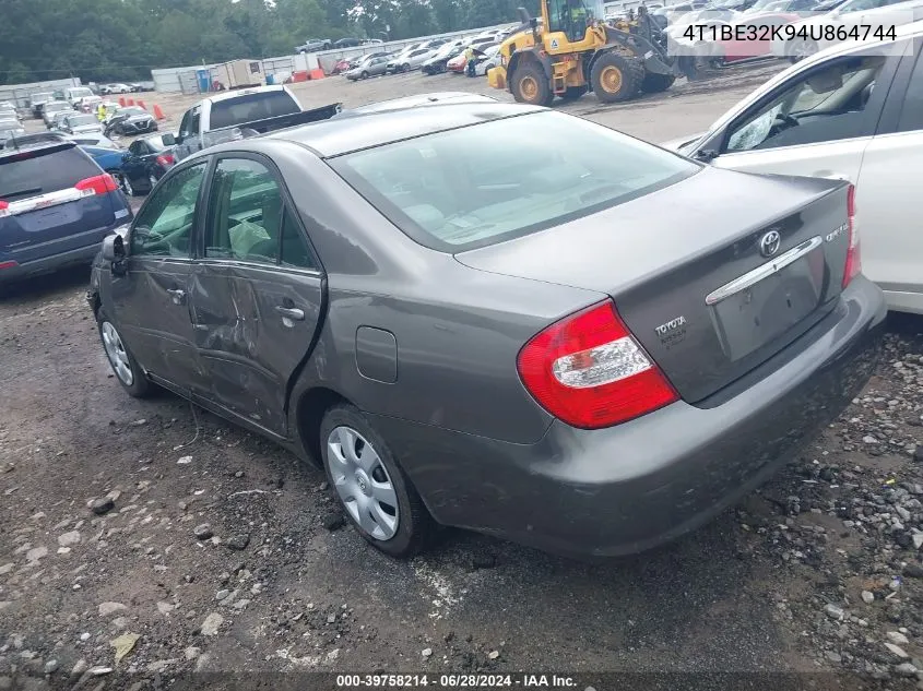 2004 Toyota Camry Le VIN: 4T1BE32K94U864744 Lot: 39758214